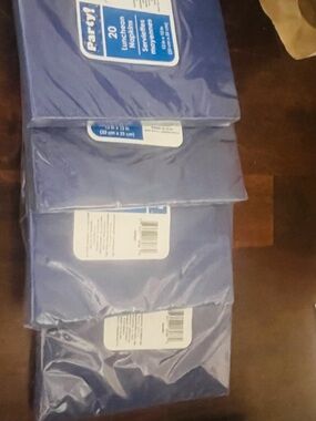 Blue luncheon napkins- pack of 20. 4 sets. 80 total.